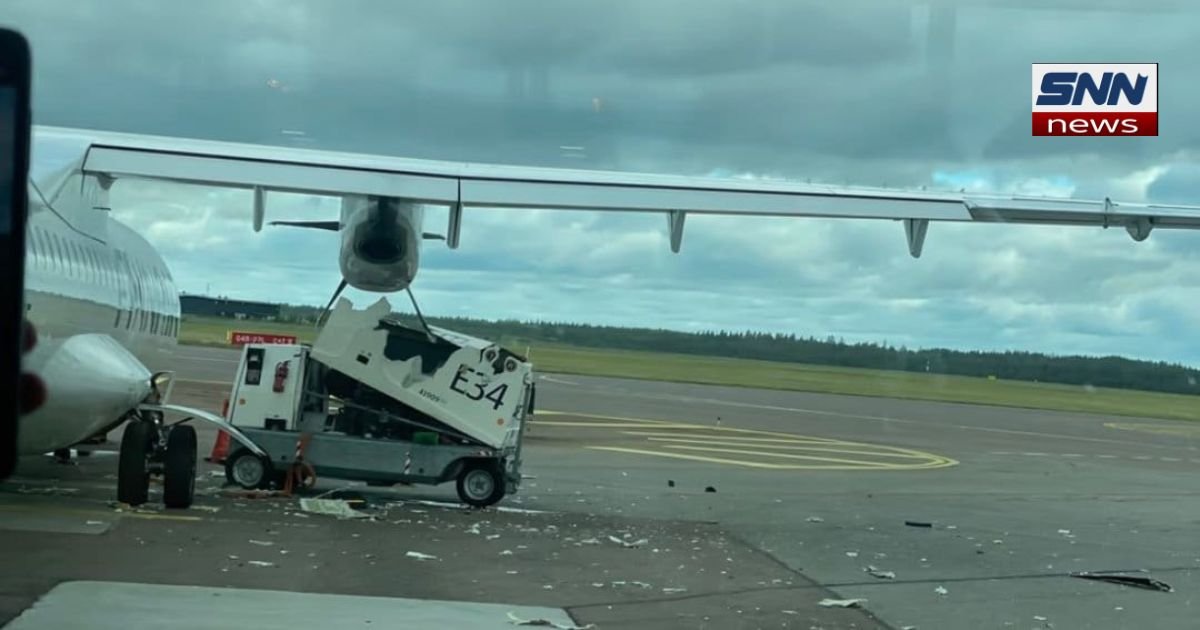 ATR 72 hits ground vehicle at Helsinki Airport