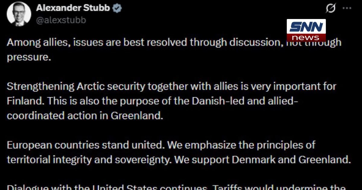 Finnish President Stubb Responds to Trump Greenland