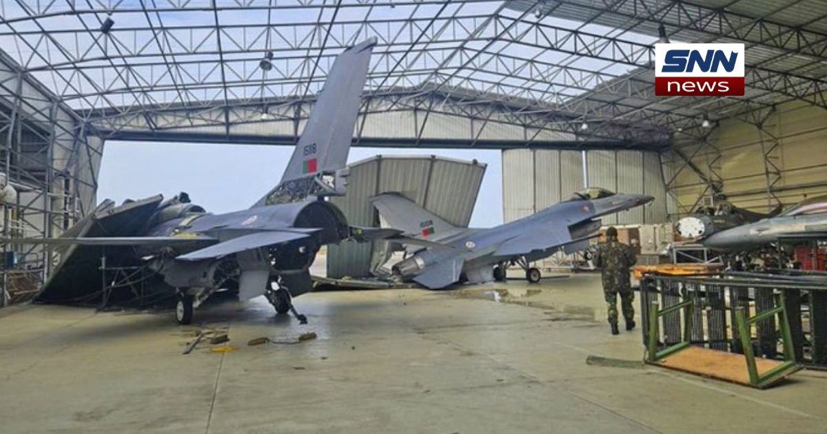 Storm Damages Portuguese F-16 Jets at Monte Real Air Base