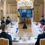 Leaders at the JEF Summit in Helsinki discussing regional security and support for Ukraine
