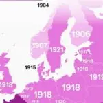 Historic photo of Finnish women celebrating after gaining the right to vote in 1906, marking a milestone in women&rsquo;s suffrage.