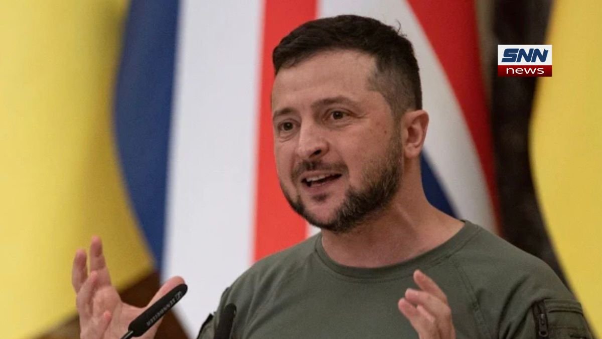 Volodymyr Zelenskyy addressing military threats from Russia-Iran intelligence sharing in the Middle East.