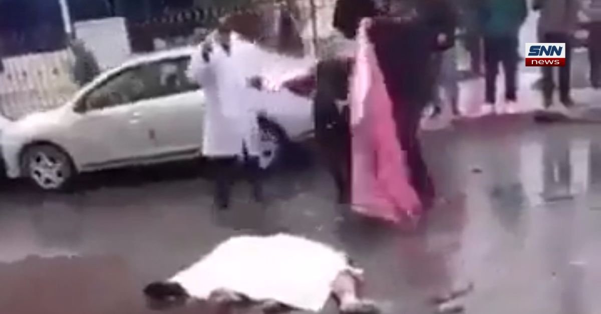 Emergency responders at bombing site in Algeria's Blida Province after twin suicide blasts during Pope Leo XIV visit.