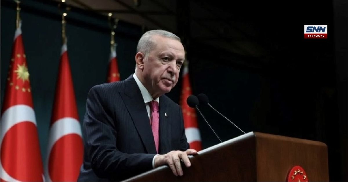 Turkish President Erdoğan speaking during a public address as Turkey-Israel tensions rise over Gaza conflict.