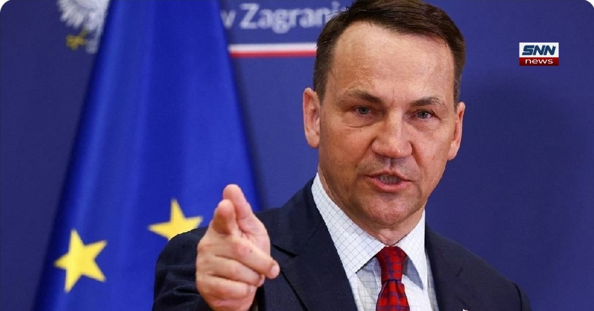 Poland and Ukraine flags beside European Union symbol during debate over Ukraine EU membership accession process.