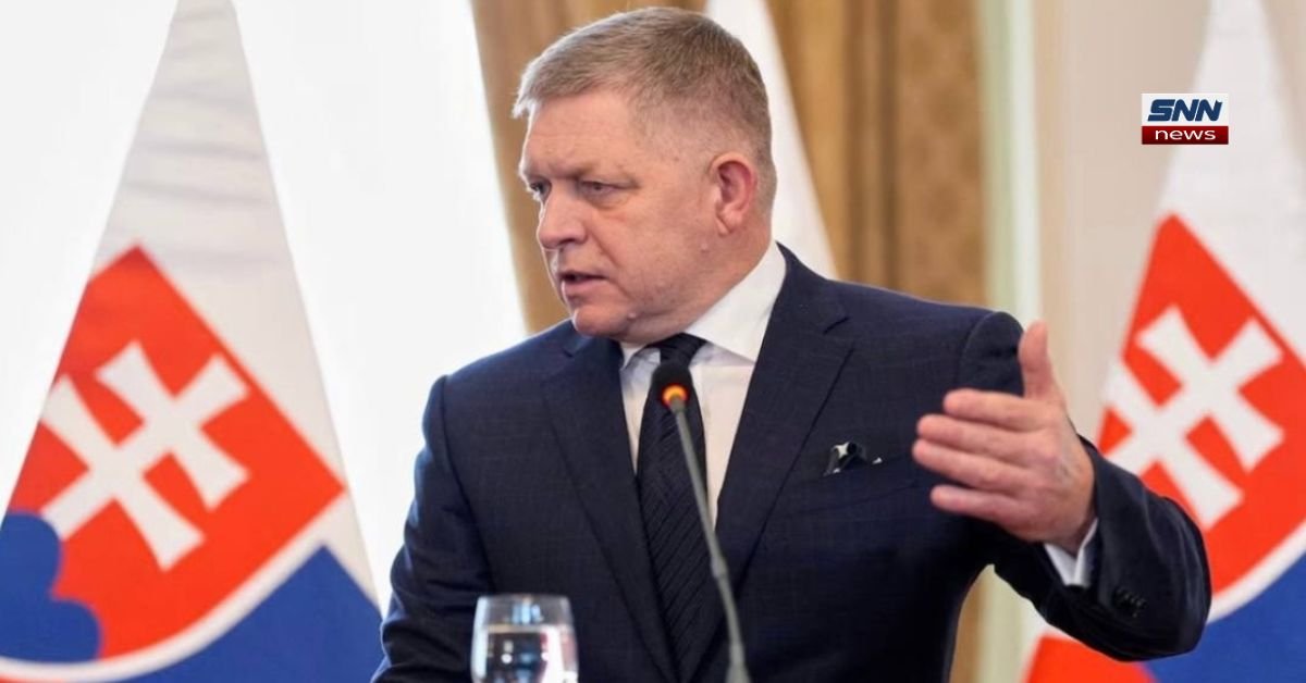 Slovakia and Hungary highlighted on Europe map amid EU Russian gas ban dispute and energy policy tensions.