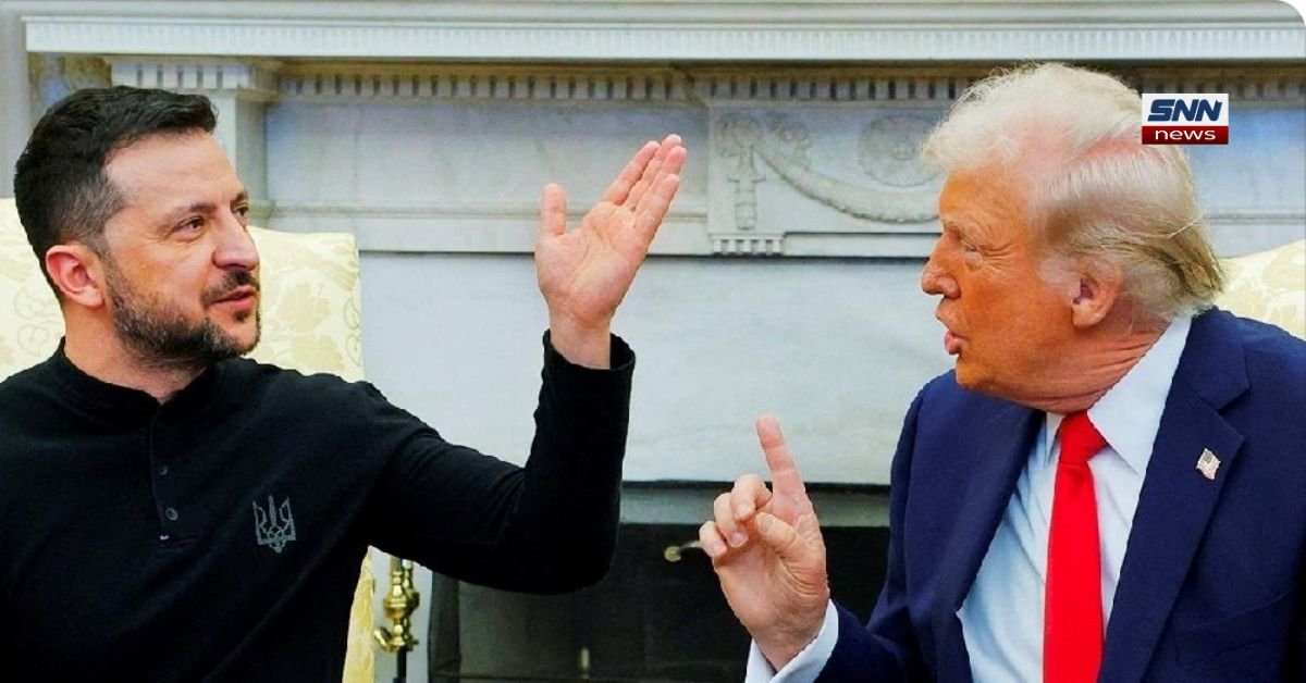 Ukrainian President Volodymyr Zelensky explaining how he confronted Donald Trump during a candid political interview