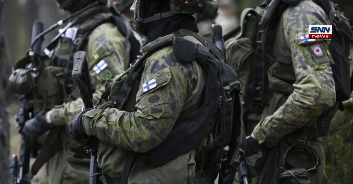 Troops of the Finnish Army participating in a major military exercise with allied forces across Finland in spring 2026.