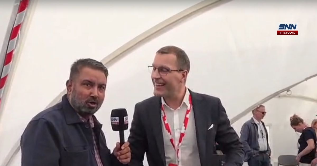 Pori Mayor speaking during an interview about international cooperation, community engagement, and human rights initiatives in Finland.