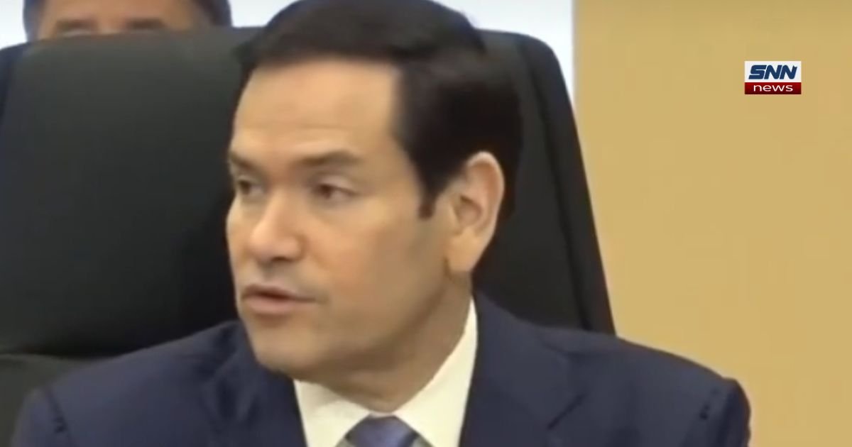 US Secretary of State Marco Rubio speaking about Iran's threat to control the Strait of Hormuz shipping route