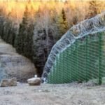 Finland Arrests-Russia border fence near Imatra where two people were arrested