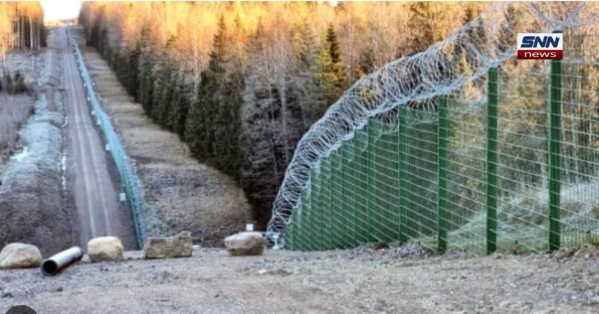 Finland Arrests-Russia border fence near Imatra where two people were arrested