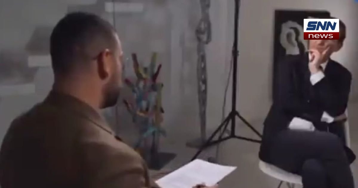 Israeli politician Boaz Bismuth speaks during a televised interview with Norwegian journalist Yama Wolasmal"