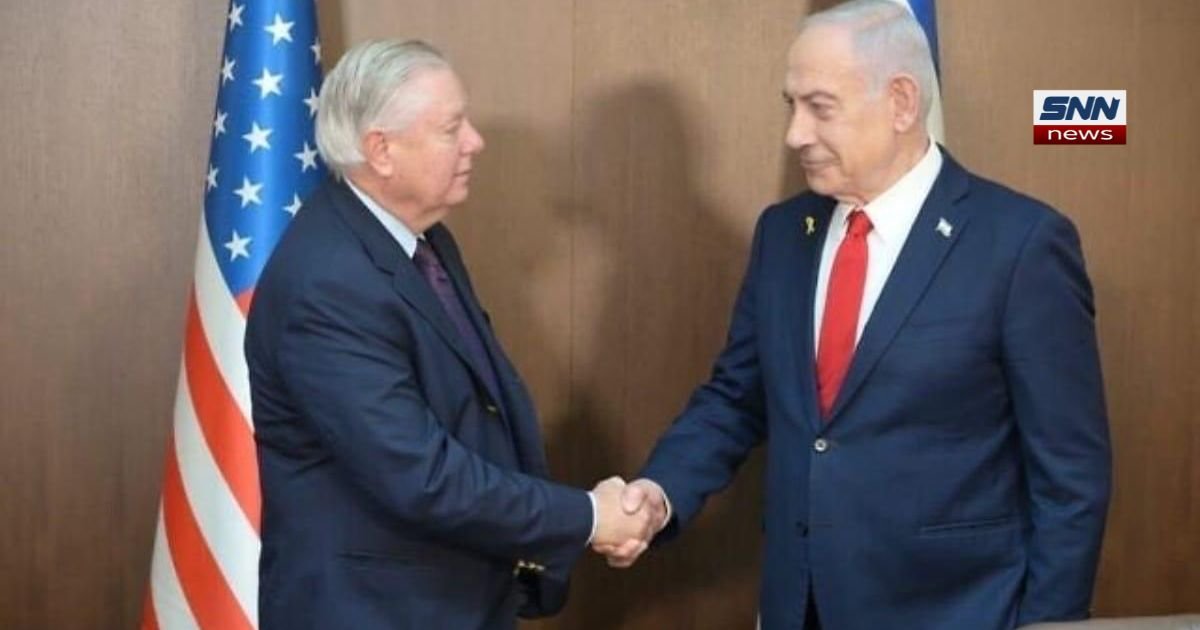 Israeli PM Benjamin Netanyahu and US Senator Lindsey Graham at a diplomatic meeting