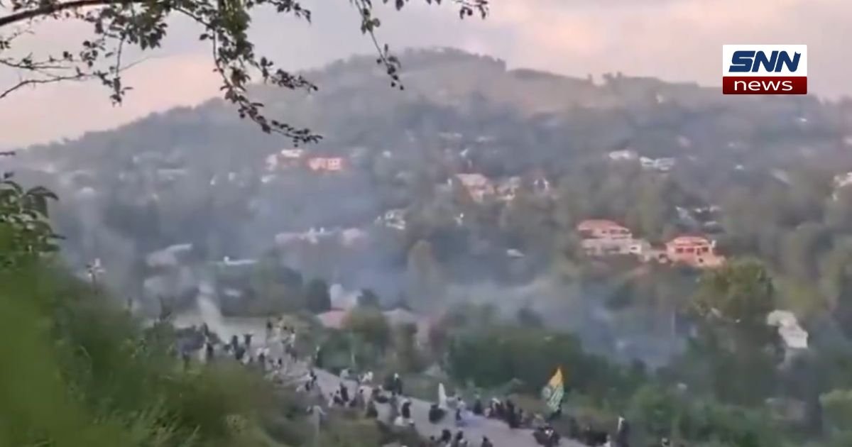 JAAC supporters march toward Muzaffarabad during Rawalakot protests, Azad Kashmir, July 2026"