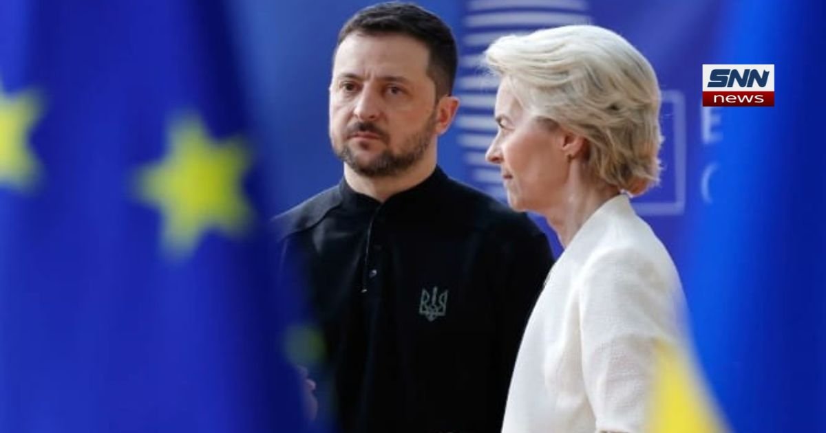 "European Union flags outside EU headquarters, symbolizing debate over frozen Russian assets for Ukraine"