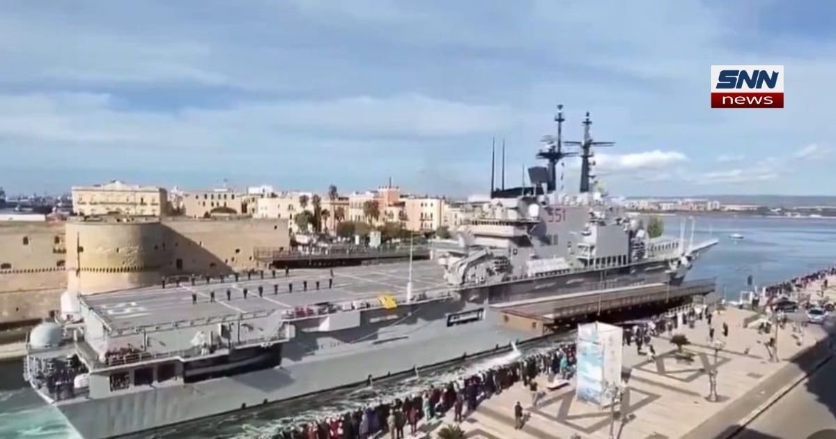 "Former Indonesia Gets First Aircraft carrier Giuseppe Garibaldi sailing at sea, en route to Indonesia"
