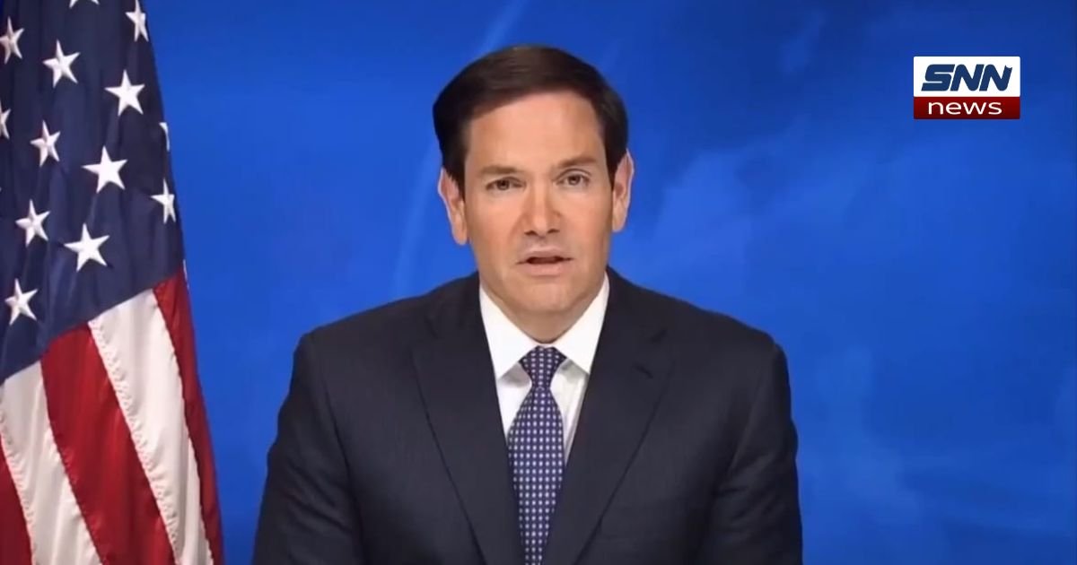 Marco Rubio speaks at a podium during a State Department briefing on the Rubio Israel visa policy controversy.