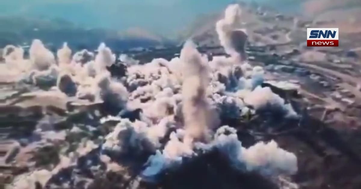 South Lebanon town destruction after Israeli military operations