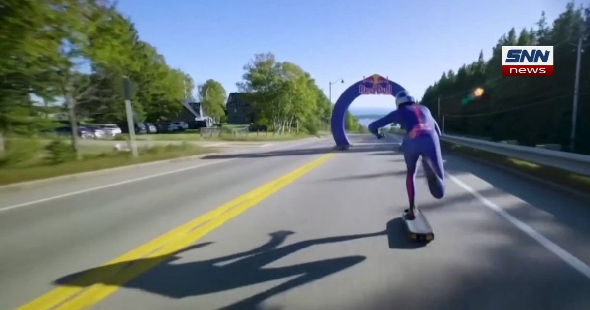Downhill Skateboarding record as Poncelet reaches 151.83 km/h at high speed on a downhill course.
