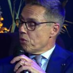 Finland's Stubb speaking at a press event in Helsinki"